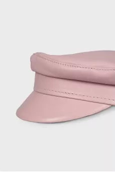 Pink leather cap
