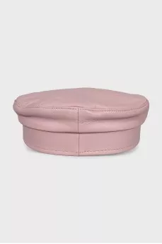 Pink leather cap
