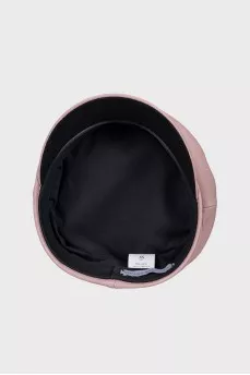 Pink leather cap