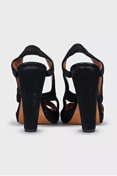 Suede strappy sandals