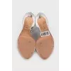 White sandals with gold decor