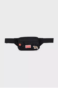 Men's belt bag with patches