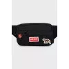 Men's belt bag with patches