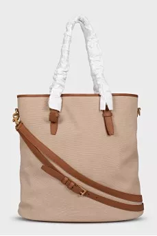 Tote bag with leather straps