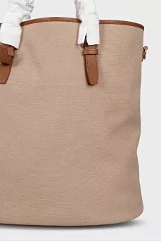 Tote bag with leather straps