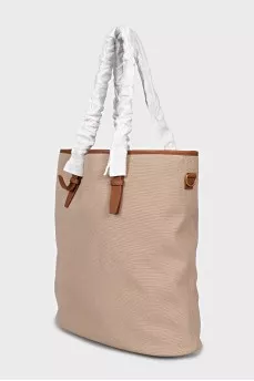 Tote bag with leather straps