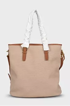 Tote bag with leather straps