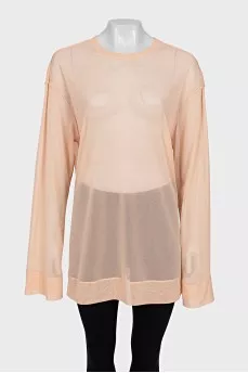 Orange mesh long sleeve