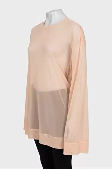 Orange mesh long sleeve
