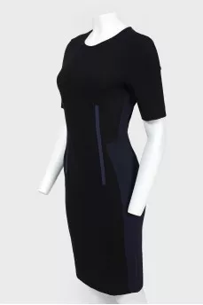 Black dress with blue inserts