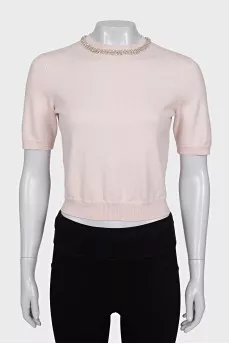 Pink top with rhinestones