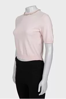 Pink top with rhinestones