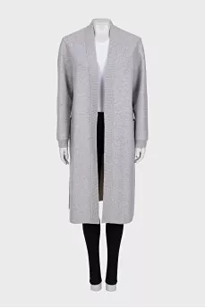 Gray cardigan without fastening