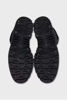 Men's leather boots with fur trim inside