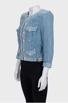 Denim jacket with gold hardware