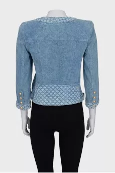 Denim jacket with gold hardware