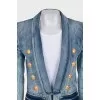 Double-breasted denim jacket