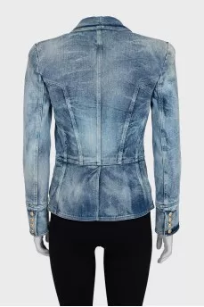 Double-breasted denim jacket