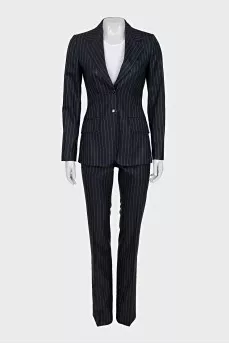 Wool suit consisting of a jacket and striped trousers