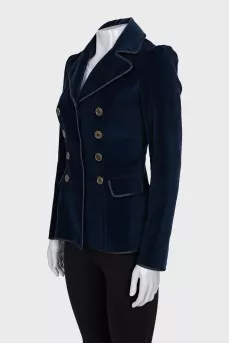 Velvet silk jacket with fitted cut