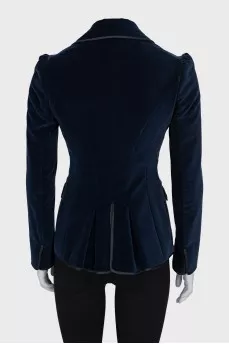 Velvet silk jacket with fitted cut