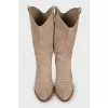 Suede Cossacks with relief stitching