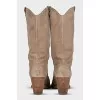 Suede Cossacks with relief stitching