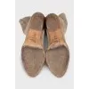 Suede Cossacks with relief stitching