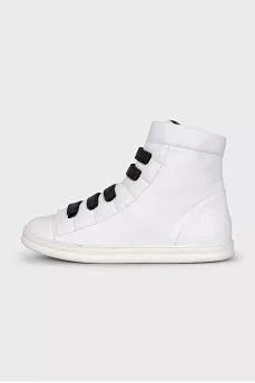 White embossed velcro sneakers