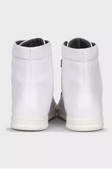 White embossed velcro sneakers