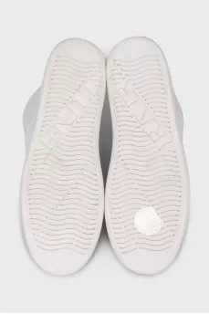 White embossed velcro sneakers