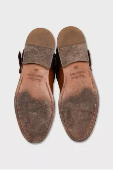 Brown leather boots