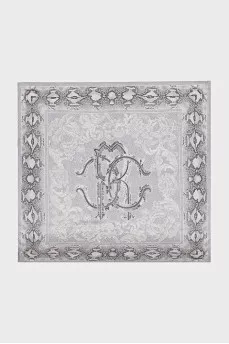 Animal print silk scarf