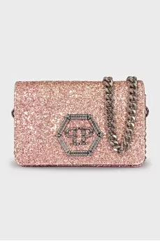 Crystal logo crossbody bag