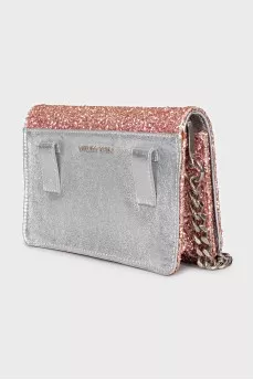 Crystal logo crossbody bag