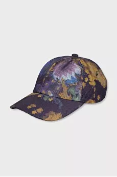 Purple cap with floral print