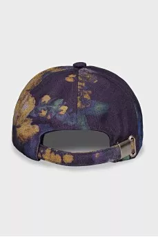 Purple cap with floral print