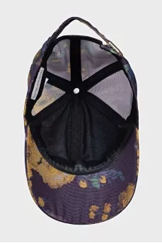 Purple cap with floral print