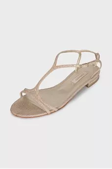 Shiny gold sandals