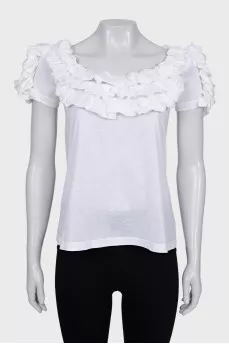 White blouse with ruffles