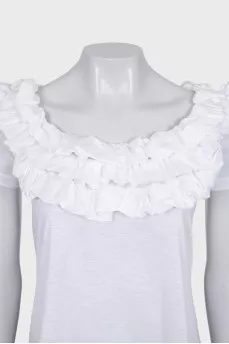 White blouse with ruffles