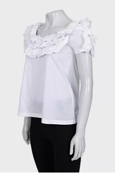 White blouse with ruffles