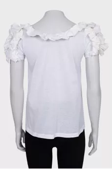White blouse with ruffles