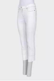 Cropped white jeans