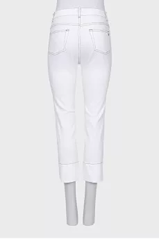 Cropped white jeans