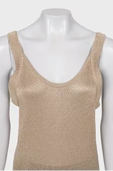 Knitted tank top with wide straps