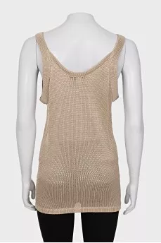 Knitted tank top with wide straps