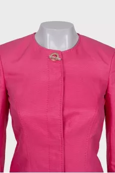Suit with jacket and skirt decorated with chain