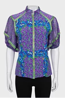 Silk blouse floral print