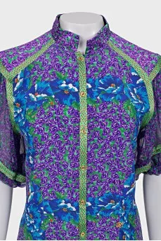 Silk blouse floral print
